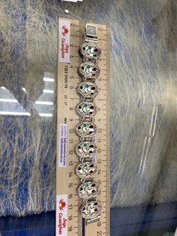 *Браслет р.19 Микс Марказит Оникс Сердолик  Бирюза Перламутр Зеленый Агат арт. BR153-026 вес 36,46 г - фото 235247