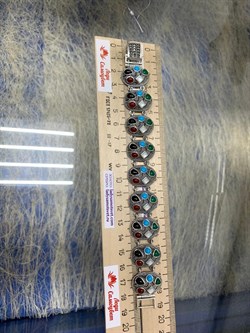 *Браслет р.19 Микс Марказит Оникс Сердолик  Бирюза Перламутр Зеленый Агат арт. BR153-026 вес 36,46 г - фото 235248