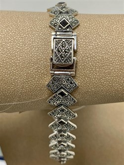 *Браслет р.24 Марказит Гранат Пироп арт. BR697-163 вес 39,61 г - фото 235910