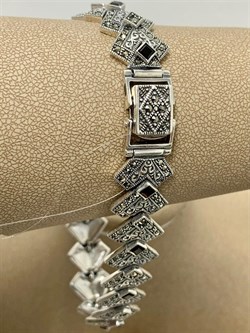 *Браслет р.24 Марказит Гранат Пироп арт. BR697-163 вес 39,61 г - фото 235914