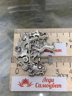 *Брошь-Кулон Дерево Жизни Марказит Бирюза Лазурит Оникс Перламутр Сердолик Зеленый Агат арт. HB622-040 (вес 8,99 г) - фото 235921