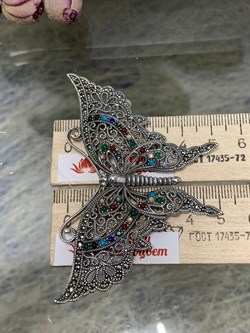 *Брошь-Кулон Бабочка Микс Марказит Бирюза Лазурит Оникс Перламутр Сердолик Зеленый Агат арт. HB0468-118 вес 18,54 г - фото 235941 *Брошь-Кулон Бабочка Микс Марказит Бирюза Лазурит Оникс Перламутр Сердолик Зеленый Агат арт. HB0468-118 вес 18,54 г - фото 235941