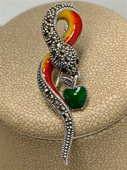 *Брошь Кулон Змей-Искуситель Марказит Эмаль арт. Р 617-963 (вес 5,65 г) - фото 235972 *Брошь Кулон Змей-Искуситель Марказит Эмаль арт. Р 617-963 (вес 5,65 г) - фото 235972