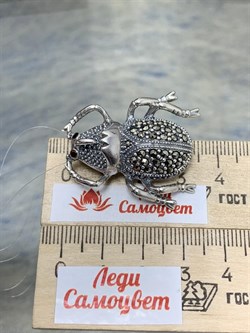 *Брошь Жук Скоробей Марказит арт. HB057-728 вес 11,79 г - фото 236127 *Брошь Жук Скоробей Марказит арт. HB057-728 вес 11,79 г - фото 236127