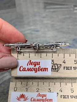 *Брошь Кулон Стрекоза Микс Марказит Гранат Пироп арт. HB782-612 вес 8,68 г - фото 236175