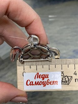 *Брошь Кулон Морская Черепашка Марказит Розовый Перламутр арт. HB271-887 вес 13,97 г - фото 236231 *Брошь Кулон Морская Черепашка Марказит Розовый Перламутр арт. HB271-887 вес 13,97 г - фото 236231