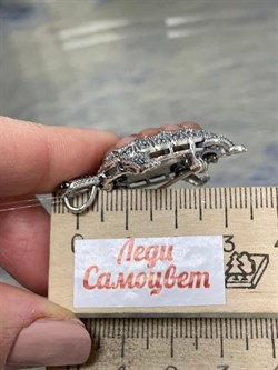 *Брошь Кулон Черепаха Микс Марказит Розовый Перламутр арт. HB274-962 (вес 11,66 г) - фото 236249