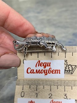 *Брошь Кулон Черепаха Микс Марказит Розовый Перламутр арт. HB274-962 (вес 11,66 г) - фото 236250