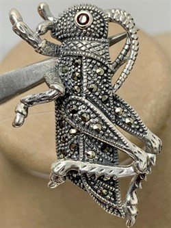 *Брошь-Кулон Марказит Кузнечик арт. HB753-181 вес 8.83 г - фото 236370 *Брошь-Кулон Марказит Кузнечик арт. HB753-181 вес 8.83 г - фото 236370