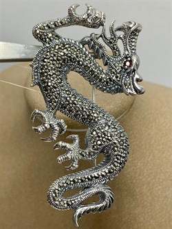 *Брошь-Кулон Дракон Марказит арт. HB001-544 вес 20,84 г - фото 236814 *Брошь-Кулон Дракон Марказит арт. HB001-544 вес 20,84 г - фото 236814