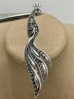 *Брошь-Кулон Жар Птица Марказит арт. HB0561SP-719 вес 4,63 г - фото 236839 *Брошь-Кулон Жар Птица Марказит арт. HB0561SP-719 вес 4,63 г - фото 236839