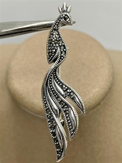 *Брошь-Кулон Жар Птица Марказит арт. HB0561SP-719 вес 4,63 г - фото 236840 *Брошь-Кулон Жар Птица Марказит арт. HB0561SP-719 вес 4,63 г - фото 236840