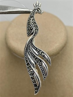 *Брошь-Кулон Жар Птица Марказит арт. HB0561SP-719 вес 4,63 г - фото 236841 *Брошь-Кулон Жар Птица Марказит арт. HB0561SP-719 вес 4,63 г - фото 236841