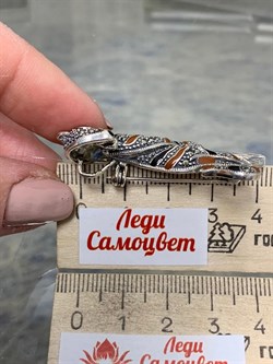 *Брошь-Кулон Кошка Микс Марказит Эмаль Кошка арт. HB0816-872 вес 11,27 г - фото 236852 *Брошь-Кулон Кошка Микс Марказит Эмаль Кошка арт. HB0816-872 вес 11,27 г - фото 236852