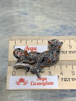 *Брошь-Кулон Кошка Микс Марказит Эмаль Кошка арт. HB0816-872 вес 11,27 г - фото 236854 *Брошь-Кулон Кошка Микс Марказит Эмаль Кошка арт. HB0816-872 вес 11,27 г - фото 236854