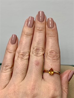 *Кольцо р.18 Золотистый Топаз Урал арт. К1698Ю/Ag-607/19ПОЗ-964 вес 2,05 г - фото 237672