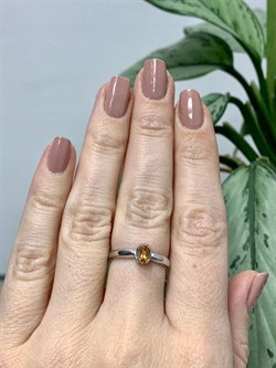 *Кольцо р.17 Капля Росы Золотистый Топаз Урал арт. К1664Ю/Ag/607/19-297 вес 1,81 г - фото 237713