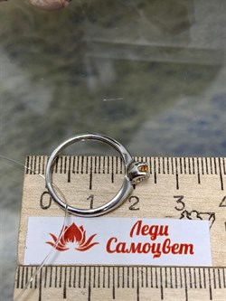 *Кольцо р.18 Капля Росы Золотистый Топаз Урал арт. К1664Ю/Ag/607/19-440 вес 1,97 г - фото 237727