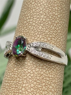 *Кольцо р.20 Топаз Мистик арт. К1508Ю/Ag-617/25-815 вес 2,27 г - фото 237740