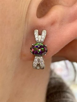 *Серьги Топаз Мистик арт. С1508Ю/Ag-617/25-922 вес 2,94 г - фото 237750
