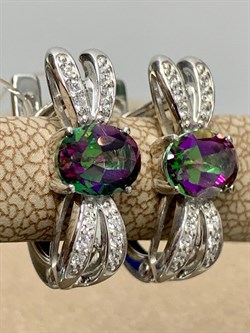 *Серьги Топаз Мистик арт. С1508Ю/Ag-617/25-922 вес 2,94 г - фото 237752