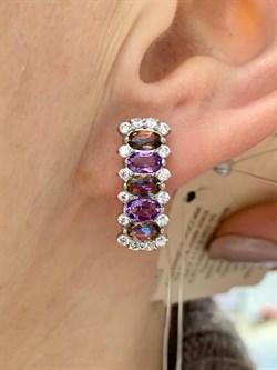 *Серьги Микс Топаз Мистик Аметист арт. С1510Ю/Ag-617/45-259 вес 4,43 г - фото 237759