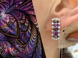 *Серьги Микс Топаз Мистик Аметист арт. С1510Ю/Ag-617/45-259 вес 4,43 г - фото 237761