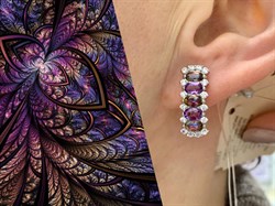 *Серьги Микс Топаз Мистик Аметист арт. С1510Ю/Ag-617/45-259 вес 4,43 г - фото 237762