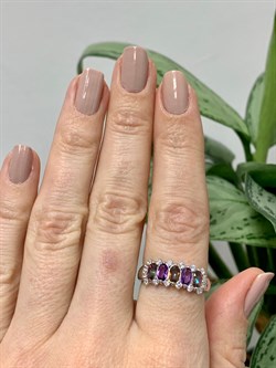 *Кольцо р.17 Топаз Мистик арт. К1510Ю/Ag-617/45-441 вес 2,69 г - фото 237773