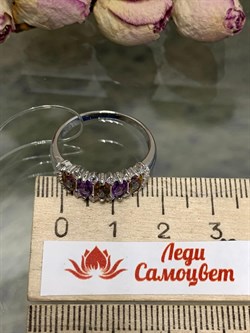 *Кольцо р.19,5 Микс Топаз Мистик Аметист арт. К1510Ю/Ag-617/45-482 вес 2,88 г - фото 237806