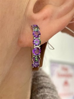 *Серьги Конго Микс Топаз Мистик Аметист арт. С1518Ю/Ag-607/45-663 вес 4,47 г - фото 237812 *Серьги Конго Микс Топаз Мистик Аметист арт. С1518Ю/Ag-607/45-663 вес 4,47 г - фото 237812