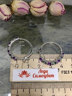 *Серьги Конго Микс Топаз Мистик Аметист арт. С1518Ю/Ag-607/45-663 вес 4,47 г - фото 237817 *Серьги Конго Микс Топаз Мистик Аметист арт. С1518Ю/Ag-607/45-663 вес 4,47 г - фото 237817