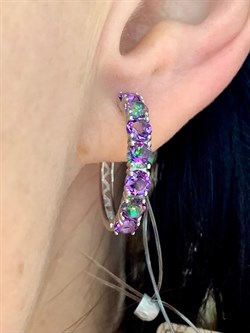 *Серьги Конго Микс Топаз Мистик Аметист арт. С1518Ю/Ag-607/45-663 вес 4,47 г - фото 237822 *Серьги Конго Микс Топаз Мистик Аметист арт. С1518Ю/Ag-607/45-663 вес 4,47 г - фото 237822