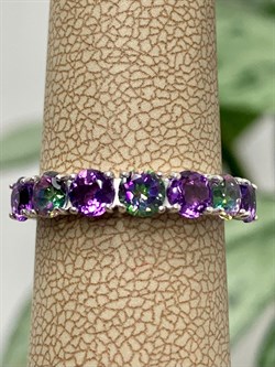 *Кольцо р.17 Микс Топаз Мистик Аметист арт. К1518Ю/Ag-607/45-282 вес 1,96 г - фото 237850