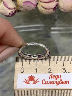 *Кольцо р.17 Микс Топаз Мистик Аметист арт. К1518Ю/Ag-607/45-282 вес 1,96 г - фото 237852