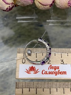 *Кольцо р.17 Микс Топаз Мистик Аметист арт. К1518Ю/Ag-607/45-282 вес 1,96 г - фото 237854