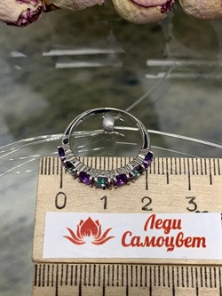 *Кольцо р.17,5 Микс Топаз Мистик Аметист арт. К1518Ю/Ag-607/45-620 вес 1,98 г - фото 237874