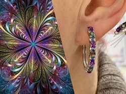 *Серьги Конго Микс Топаз Мистик Аметист арт. С1517Ю/Ag-617/45-576 вес 7 г - фото 237888 *Серьги Конго Микс Топаз Мистик Аметист арт. С1517Ю/Ag-617/45-576 вес 7 г - фото 237888