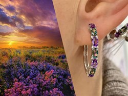 *Серьги Конго Микс Топаз Мистик Аметист арт. С1517Ю/Ag-617/45-576 вес 7 г - фото 237889 *Серьги Конго Микс Топаз Мистик Аметист арт. С1517Ю/Ag-617/45-576 вес 7 г - фото 237889