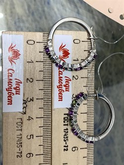 *Серьги Конго Микс Топаз Мистик Аметист арт. С1517Ю/Ag-617/45-576 вес 7 г - фото 237895 *Серьги Конго Микс Топаз Мистик Аметист арт. С1517Ю/Ag-617/45-576 вес 7 г - фото 237895