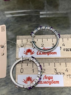 *Серьги Конго Микс Топаз Мистик Аметист арт. С1517Ю/Ag-617/45-576 вес 7 г - фото 237897 *Серьги Конго Микс Топаз Мистик Аметист арт. С1517Ю/Ag-617/45-576 вес 7 г - фото 237897