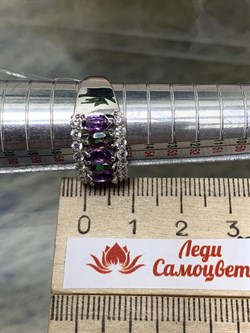 *Кольцо р.18,5 Микс Топаз Мистик Аметист арт. К1514Ю/Ag-617/45-075 вес 4,68 г - фото 238116