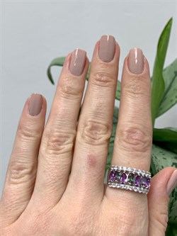 *Кольцо р.18 Микс Топаз Мистик Аметист арт. К1514Ю/Ag-617/45-988 вес 4,64 г - фото 238125