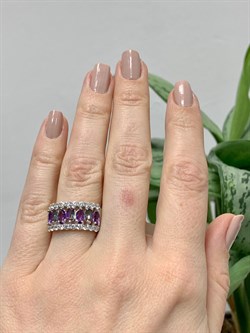 *Кольцо р.17 Микс Топаз Мистик Аметист арт. К1514Ю/Ag-617/45-773 вес 4,65 г - фото 238191