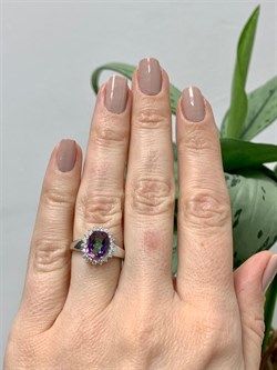 *Кольцо р.17 Топаз Мистик арт. К1503Ю/Ag-617/25-731 вес 2,81 г - фото 238235