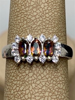 *Кольцо р.18 Топаз Мистик арт. К1509Ю/Ag-617/25-811 вес 2,63 г - фото 238255