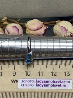 *Кольцо р.18,5 Голубой Топаз арт. К1760/Ag-607/21-554 вес 2,27 г - фото 238272