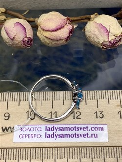 *Кольцо р.18,5 Голубой Топаз арт. К1760/Ag-607/21-554 вес 2,27 г - фото 238273