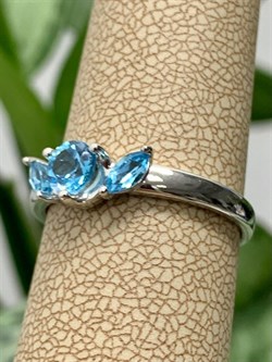*Кольцо р.18,5 Голубой Топаз арт. К1760/Ag-607/21-554 вес 2,27 г - фото 238278
