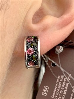 *Серьги Орхидея Микс Турмалин Шпинель арт. С1010Ю/Ag-607/1/3/4-204 вес 4,24 г - фото 238356 *Серьги Орхидея Микс Турмалин Шпинель арт. С1010Ю/Ag-607/1/3/4-204 вес 4,24 г - фото 238356